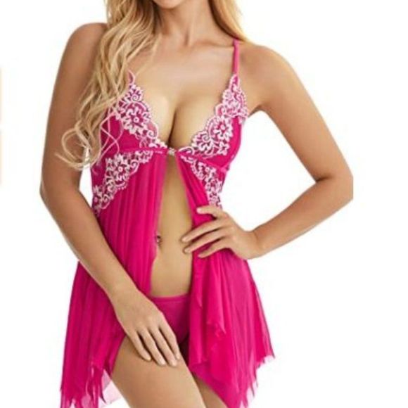 Lingerie Women's Front Closure Babydoll Sleepwear - Picture 3 of 5